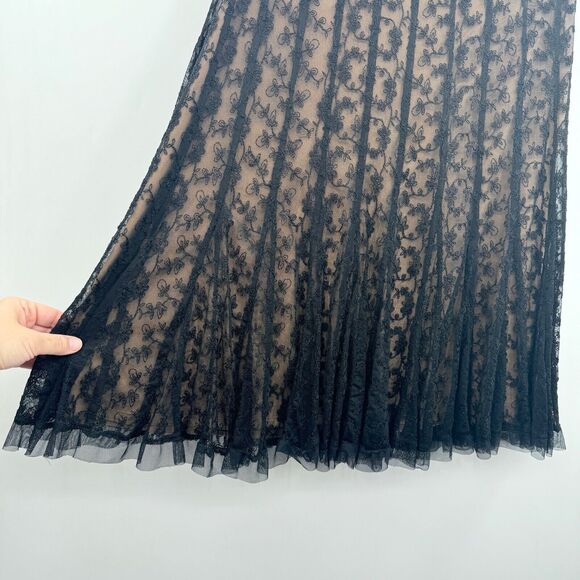 ECI Lace & Mesh Flared Skirt Size 12 Black Witchy Whimsigoth Y2K Grunge Flowy - Picture 3 of 12